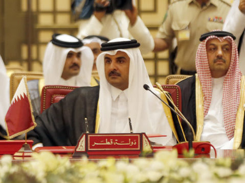 (FILES) This file photo taken on December 06, 2016 shows Emir of Qatar Sheikh Tamim bin Hamad al-Thani attending a Gulf Cooperation Council (GCC) summit in the Bahraini capital Manama.
Gulf states on June 5, 2017 cut diplomatic ties with neighbouring Qatar and kicked it out of a military coalition, less than a month after US President Donald Trump visited the region to cement ties with powerhouse Saudi Arabia. / AFP PHOTO / STRINGER