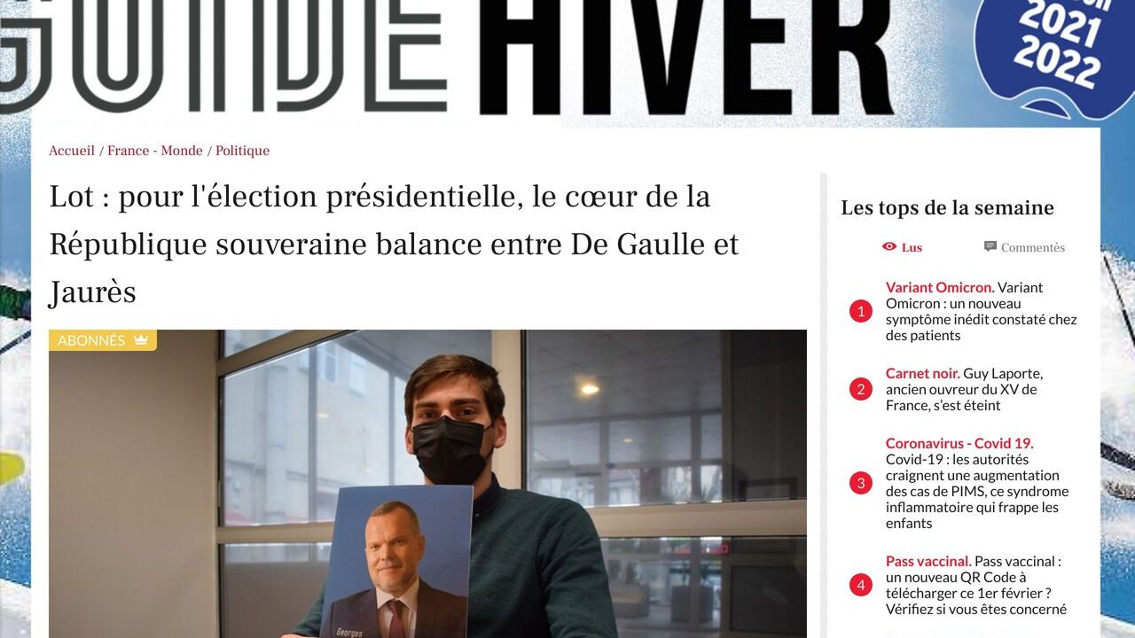 La Dépêche – Lot : pour l’élection présidentielle, le cœur de la République souveraine balance entre De Gaulle et Jaurès